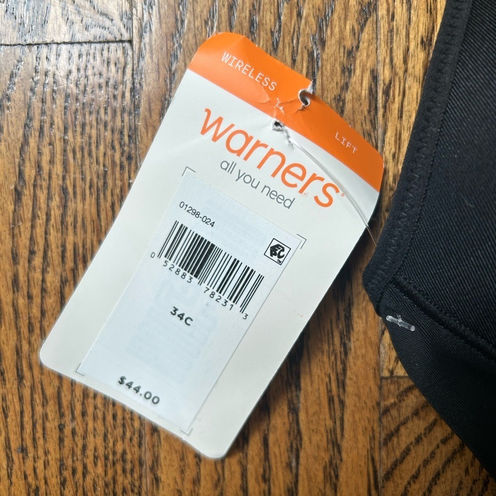 Warner's Black Elements of Bliss Padded Bra 34C NWT! - Picture 2 of 7